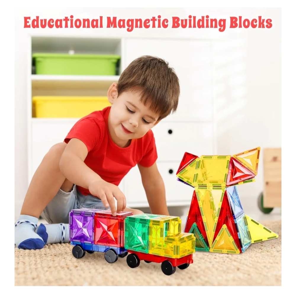 Meuzhen Colorful 120 Magnetic Building Blocks Set With Book Of Ideas - Picture 2 of 8